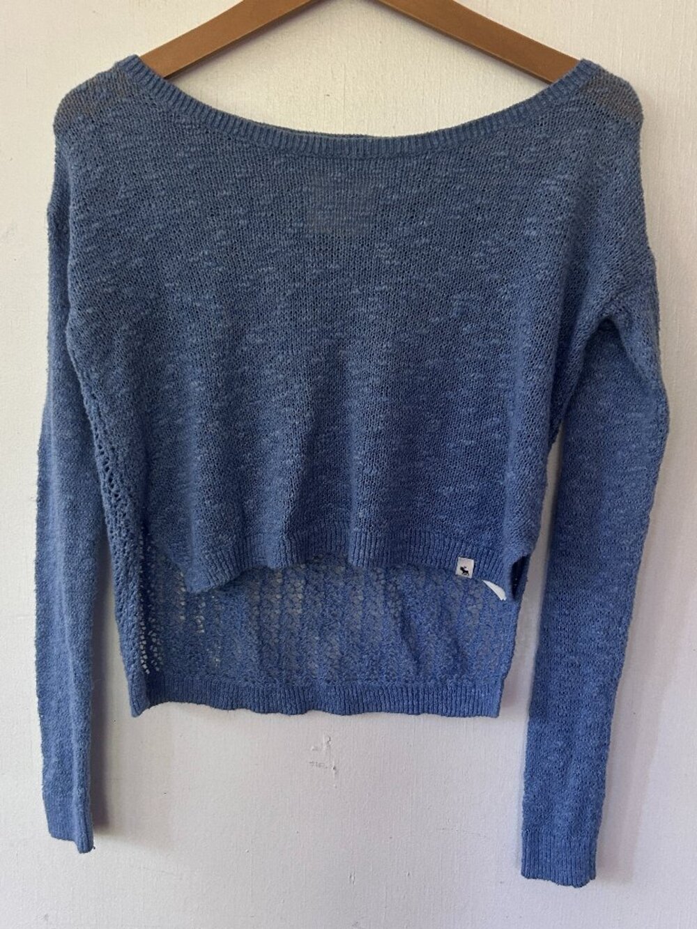 Abercrombie Kids Blue Open Knit Sweater Girls Large Boxy Knit Pullover